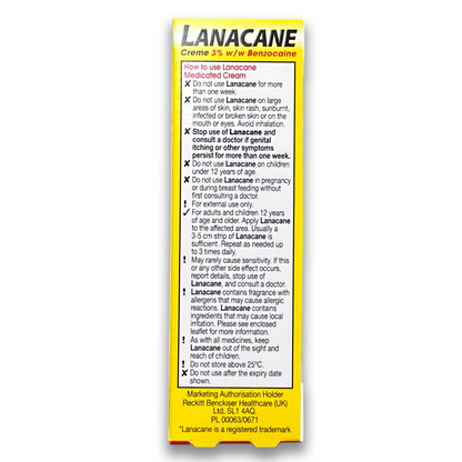 Crème Lanacane 3% Benzocaïne