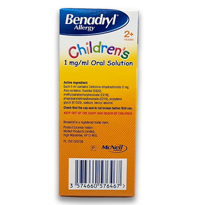 Benadryl Allergie Enfant 1mg/ml Solution Buvable